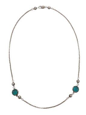 KONSTANTINO 925 Sterling Silver Gem K 2 Blue Spinel Doublet Pendant Necklace 20"